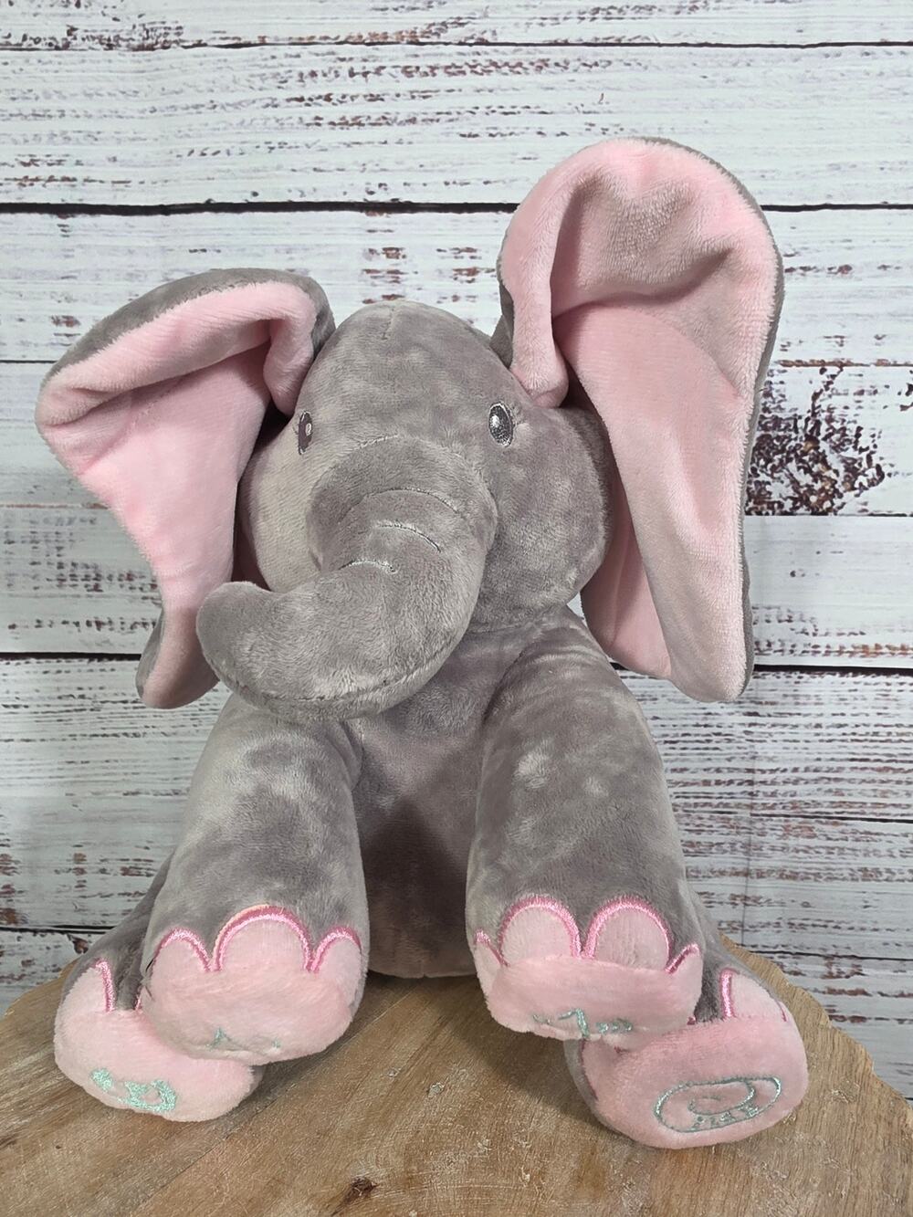 Animated Plush Singing Kaia Elephant w Peek-a-boo Interactive Feature